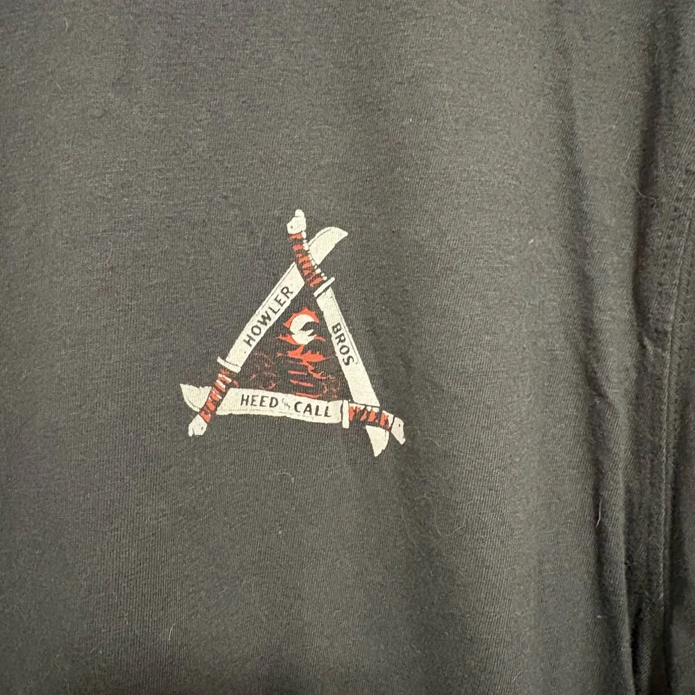 Howler Bros Black Graphic Long Sleeve Casual Heed the Call Tee - Picture 3 of 7